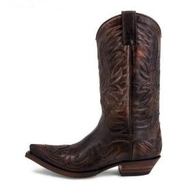 Black And White Fashionable Versatile Men's Boots (Option: Coffee-38)