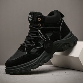 Men's Thick Sole Increased By High-top Casual Shoes (Option: Black Thin Shoes Pumps-39)