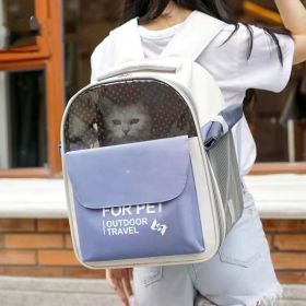 Pet Backpack Portable Foldable Breathable Space Capsule For Cats And Dogs Going Out (Color: Blue)