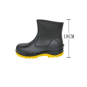 Labor Protection Rain Boots Men's Short Tube Low Top (Option: 18cm antismashing-41)
