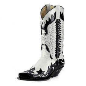 Black And White Fashionable Versatile Men's Boots (Option: Black and white-39)
