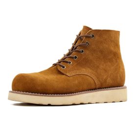 Men's Desert Retro Mid-top Suede Leather Boots (Option: Brown-42)