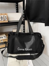 Gym Bag Men's And Women's Fashion Street Fashion Portable Shoulder Bag (Option: Black-43 Ã— 20 Ã— 26)