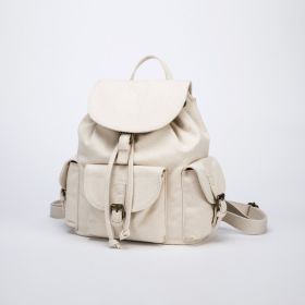 Sweet And Cute Simple Ins Strap Drawstring Backpack (Color: Beige)