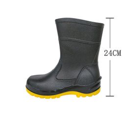 Labor Protection Rain Boots Men's Short Tube Low Top (Option: 24cm antismashing-44)