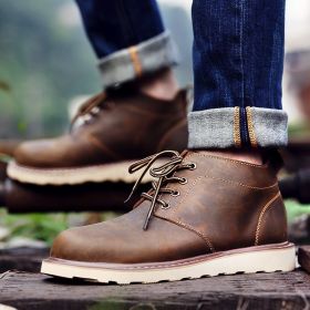 Men's Middle Top Working Wear Retro Desert Boots (Option: Beeswax-38)