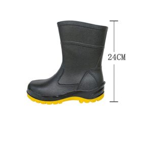 Labor Protection Rain Boots Men's Short Tube Low Top (Option: 24cm antismash-39)