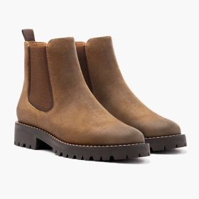 Women's Fashion Casual Platform Low-cut Round Head Ankle Boots (Option: Brown-37)
