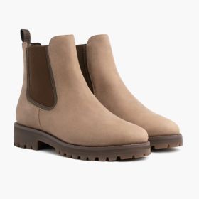 Women's Fashion Casual Platform Low-cut Round Head Ankle Boots (Option: Beige-39)