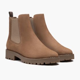 Women's Fashion Casual Platform Low-cut Round Head Ankle Boots (Option: Khaki-39)