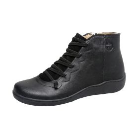 High Top Wild Short Boots Women's Casual (Option: Black-36)