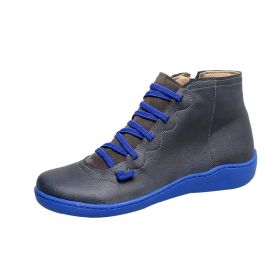 High Top Wild Short Boots Women's Casual (Option: Blue-43)